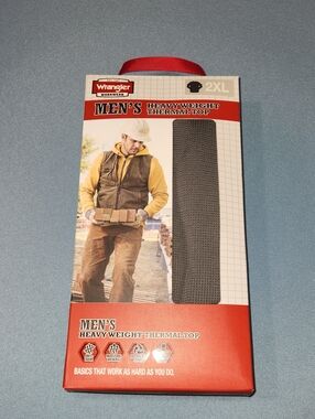NIB - Wrangler Men's Heavy Weight Thermal Top - Gray. XXL.